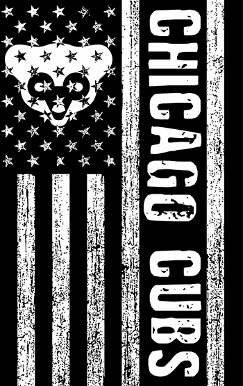 Chicago Cubs Black And White American Flag logo iron on paper